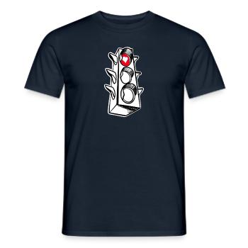 Feu de circulation rouge coeur - T-shirt homme - marine - Devant - AI Model Male 178 light (178cm)