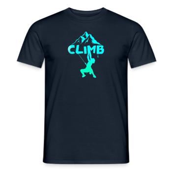 Klettern - Klettern / Kletterer - Männer T-Shirt - Navy - Vorne - AI Model Male 178 light (178cm)