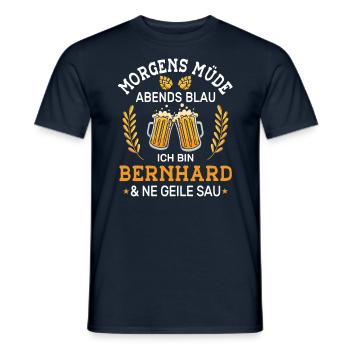 Morgens Müde Abends Blau Bernhard Vornamen Outfit - Männer T-Shirt - Navy - Vorne - AI Model Male 178 light (178cm)