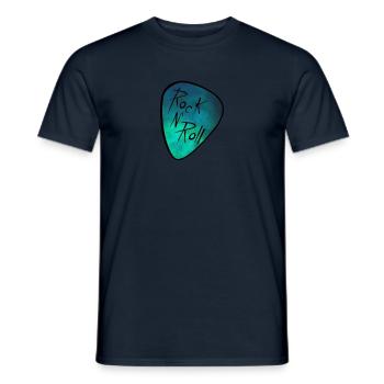 Rock and Roll Guitar Pick! - Men's T-Shirt - navy - Front - AI Model Male 178 light (178cm)