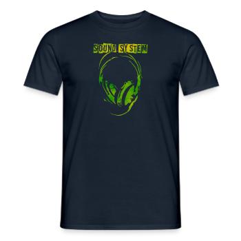 Soundsystem Kopfhörer Free Party - Männer T-Shirt - Navy - Vorne - AI Model Male 178 light (178cm)