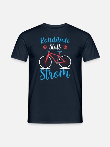 Kondition statt Strom Vintage Fahrrad fahren - Männer T-Shirt - Navy