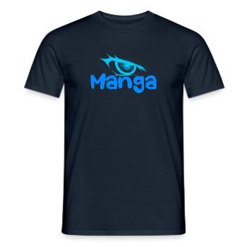 Manga logo light blue & dark eye - Men's T-Shirt - navy - Front - AI Model Male 178 light (178cm)