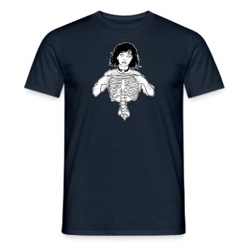 Squelette sexy flash tattoo art style - T-shirt homme - marine - Devant - AI Model Male 178 light (178cm)