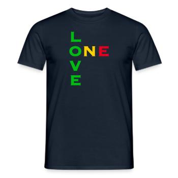 Eine Liebe - grün gelb rot - Männer T-Shirt - Navy - Vorne - AI Model Male 178 light (178cm)