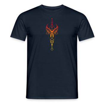 Symbole verticale phénix Valkyrie - T-shirt homme - marine - Devant - AI Model Male 178 light (178cm)