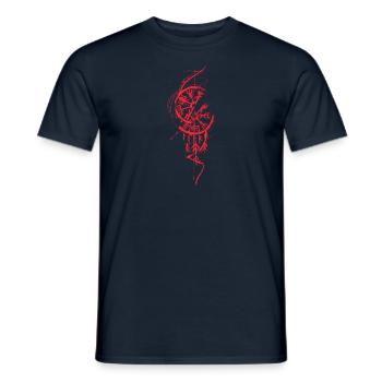 Vegvisir sketchy red Nordic symbol Vikings - Men's T-Shirt - navy - Front - AI Model Male 178 light (178cm)