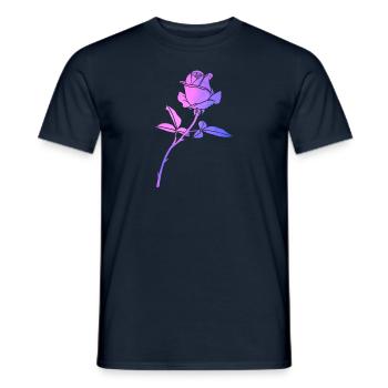 Silhouette der bunten Blumenrose - Männer T-Shirt - Navy - Vorne - AI Model Male 178 light (178cm)