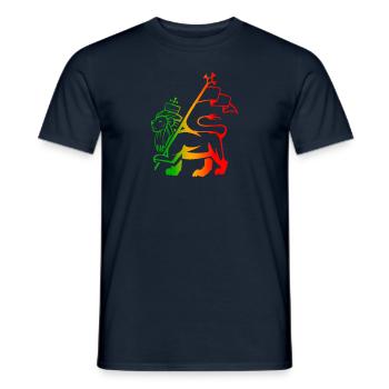 Rasta-Löwe - Männer T-Shirt - Navy - Vorne - AI Model Male 178 light (178cm)