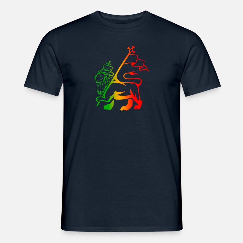 Rasta-Löwe - Männer T-Shirt - Navy