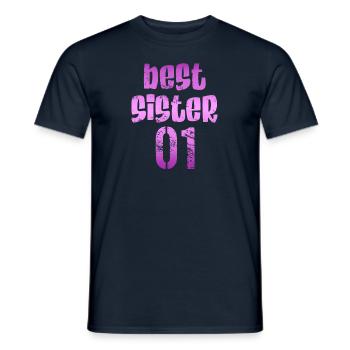Best sister 01 - Men's T-Shirt - navy - Front - AI Model Male 178 light (178cm)