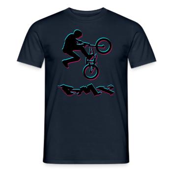 BMX Fahrrad - Männer T-Shirt - Navy - Vorne - AI Model Male 178 light (178cm)