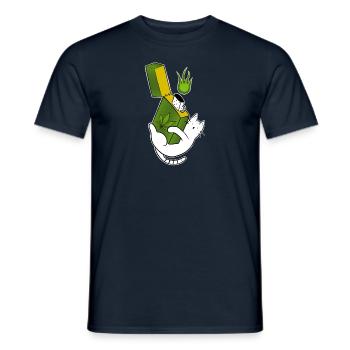 Chatnnabis ganchatman briquet cannabis - T-shirt homme - marine - Devant - AI Model Male 178 light (178cm)