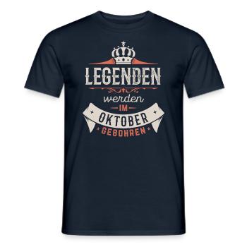 Legenden werden im Oktober gebohren - Männer T-Shirt - Navy - Vorne - AI Model Male 178 light (178cm)