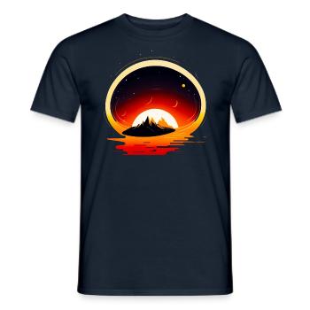 Vue de l’espace / Mars - T-shirt homme - marine - Devant - AI Model Male 178 light (178cm)