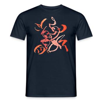 Vintage Abstract - Watercolor Painting - Men's T-Shirt - navy - Front - AI Model Male 178 light (178cm)