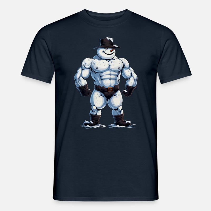 ok… Ein Bodybuilder Schneemann… - Männer T-Shirt - Navy