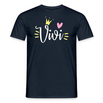 Vivi Name Krone - Männer T-Shirt - Navy - Vorne - AI Model Male 178 light (178cm)