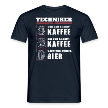 Mein Tagesablauf als Techniker - Männer T-Shirt - Navy - Vorne - AI Model Male 178 light (178cm)