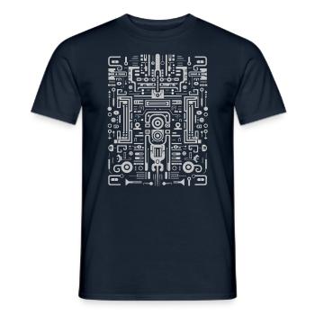 Electro Tribal Pattern - Männer T-Shirt - Navy - Vorne - AI Model Male 178 light (178cm)