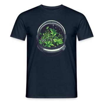 Astronaut helmet with plants – Space & Nature Desi - Men's T-Shirt - navy - Front - AI Model Male 178 light (178cm)