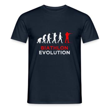 Biathlon Evolution Biathlete Saying - Men's T-Shirt - navy - Front - AI Model Male 178 light (178cm)