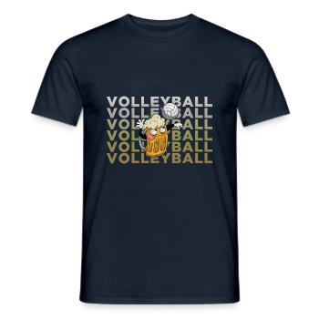 Volleyball Bier Biertrinker Volleyballtrainer - Männer T-Shirt - Navy - Vorne - AI Model Male 178 light (178cm)