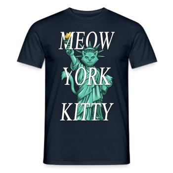 Meow York Kitty - T-shirt homme - marine - Devant - AI Model Male 178 light (178cm)