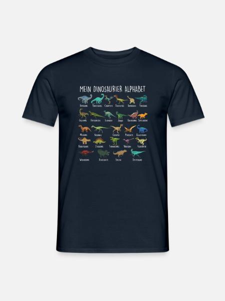 Jungs Dinosaurier Alphabet mit Dino Arten Kinder - Männer T-Shirt - Navy