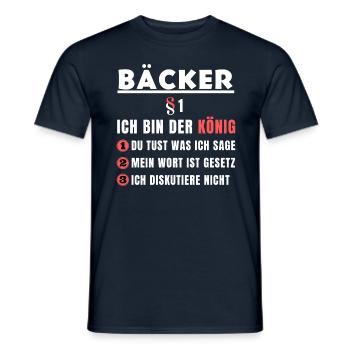 Bäcker Geschenk - Ich bin der König - Männer T-Shirt - Navy - Vorne - AI Model Male 178 light (178cm)