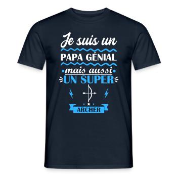 papa génial archer, cadeau fête des pères - T-shirt homme - marine - Devant - AI Model Male 178 light (178cm)