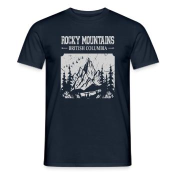 Rocky Mountains, British Columbia Ski Resort, Kanada - Männer T-Shirt - Navy - Vorne - AI Model Male 178 light (178cm)