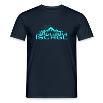 Station de ski d’Ischgl, Alpes autrichiennes - T-shirt homme - marine - Devant - AI Model Male 178 light (178cm)