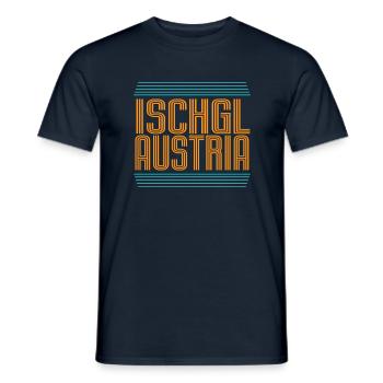 Station de ski d’Ischgl, Alpes autrichiennes - T-shirt homme - marine - Devant - AI Model Male 178 light (178cm)
