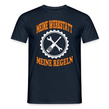 MEINE WERKSTATT MEINE REGELN - Männer T-Shirt - Navy - Vorne - AI Model Male 178 light (178cm)