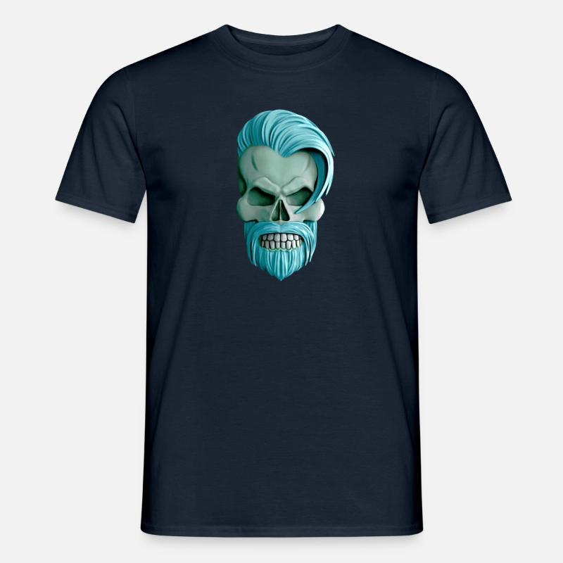 bärtiger Schädel - Männer T-Shirt - Navy