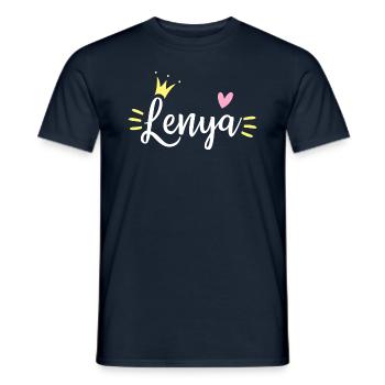 Couronne de nom Lenya - T-shirt homme - marine - Devant - AI Model Male 178 light (178cm)