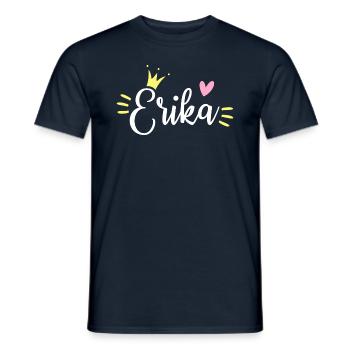 Erika Name Krone - Männer T-Shirt - Navy - Vorne - AI Model Male 178 light (178cm)