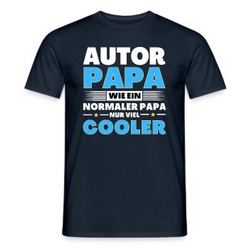 Autor Papa wie ein normaler nur viel cooler - Männer T-Shirt - Navy - Vorne - AI Model Male 178 light (178cm)
