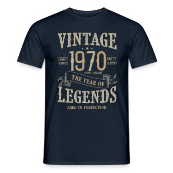 1970 vintage anniversaire vintage born legend 1970 - T-shirt homme - marine - Devant - AI Model Male 178 light (178cm)