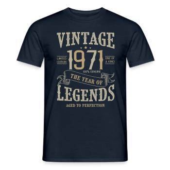1971 vintage anniversaire vintage born legend 1971 - T-shirt homme - marine - Devant - AI Model Male 178 light (178cm)