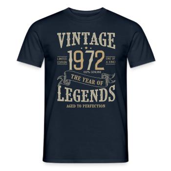 1972 vintage anniversaire vintage born legend 1972 - T-shirt homme - marine - Devant - AI Model Male 178 light (178cm)