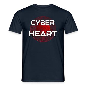 Cyber Heart - red - Men's T-Shirt - navy - Front - AI Model Male 178 light (178cm)