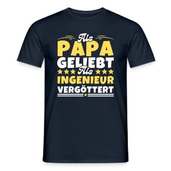 Als Papa geliebt, als Ingenieur vergöttert - Männer T-Shirt - Navy - Vorne - AI Model Male 178 light (178cm)
