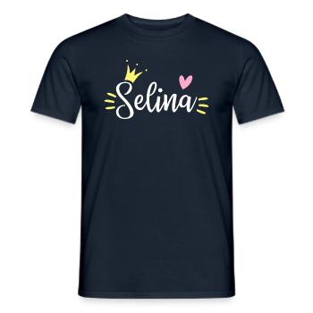 Selina Name Krone - Männer T-Shirt - Navy - Vorne - AI Model Male 178 light (178cm)