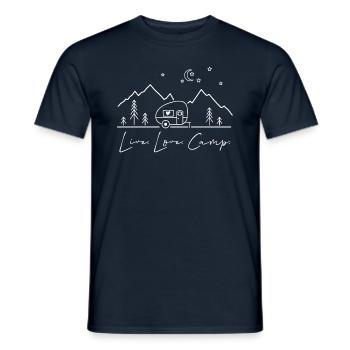 Live Love Camp - Men's T-Shirt - navy - Front - AI Model Male 178 light (178cm)