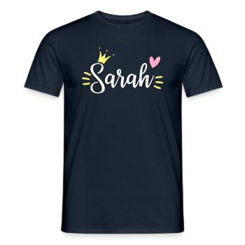 Sarah Name Crown - Men's T-Shirt - navy - Front - AI Model Male 178 light (178cm)