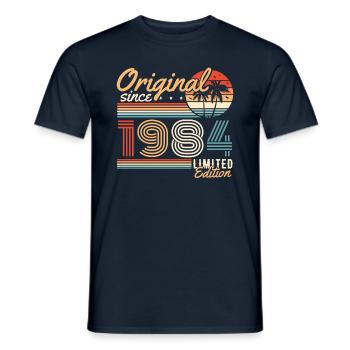 Original 1984 Jahrgang Vintage Retro Geburtstag - Männer T-Shirt - Navy - Vorne - AI Model Male 178 light (178cm)