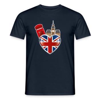 Londres et Angleterre - T-shirt homme - marine - Devant - AI Model Male 178 light (178cm)