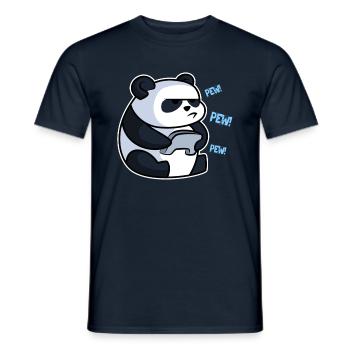 Gaming Panda - Men's T-Shirt - navy - Front - AI Model Male 178 light (178cm)